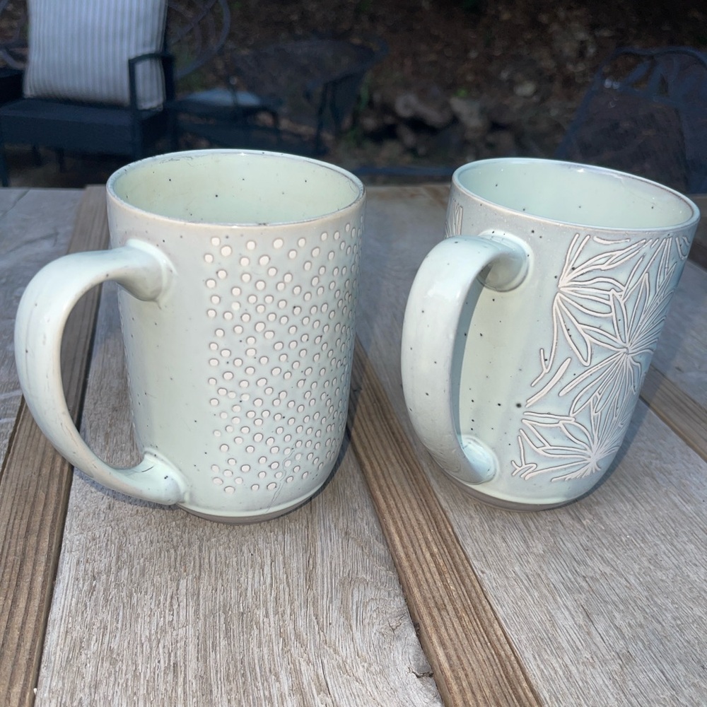 Laurie Gates Handcrafted Ceramic Stoneware Mugs Light Mint Green-Set of 2